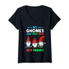 Womens Gnome gardening hobby gardeners gardening and gnomes V-Neck T-Shirt