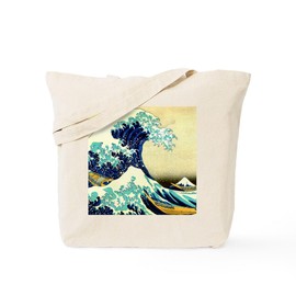 CafePress The Great Wave Off Kanagawa Tote Bag Reusable Natural Beige Canvas Shopping Bag