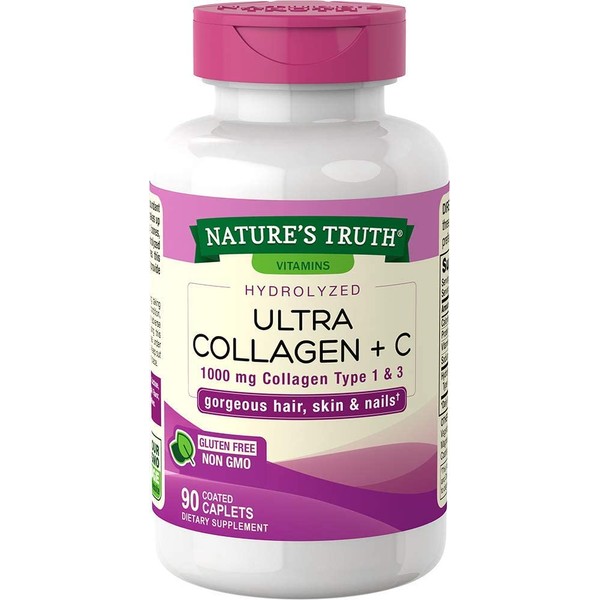 Nature's Truth Hydrolyzed 1000 Mg Collagen Type I & Iii with Vitamin C, 90 Count (445606)