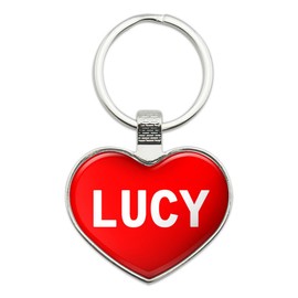 Graphics and More Metal Keychain Key Chain Ring I Love Heart Names Female L Luan - Lucy