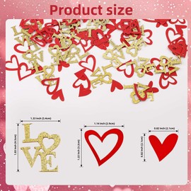 200 Pcs Red Heart Paper Confetti Love Confetti for Valentine's Day Wedding Baby Shower Birthday Party Table Decoration Supplies
