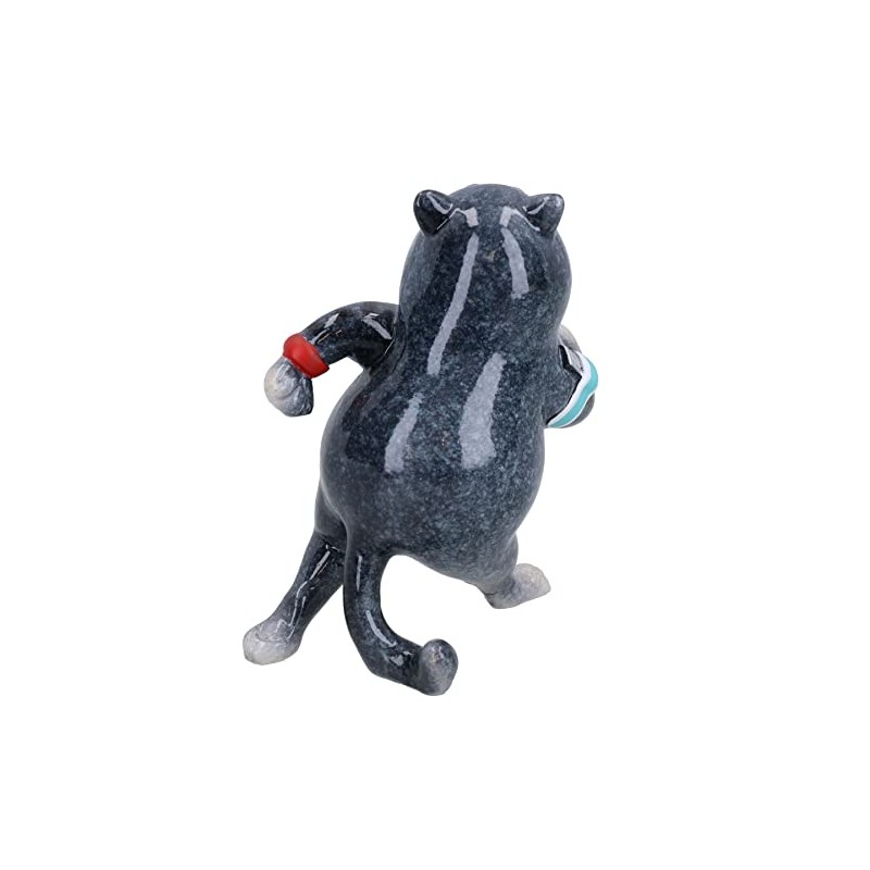 AB Tools Grey Fat Cat Running Jogging Ornament Statue Garden