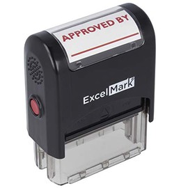 Approved by - ExcelMark Self-Inking Rubber Stamp - A1539 Red Ink