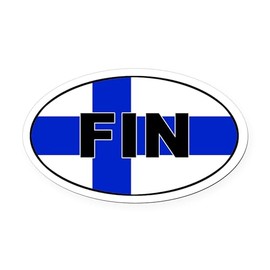 CafePress Finnish/Finland (FIN) Flag Oval Car Magnet, Euro Oval Bumper Magnet