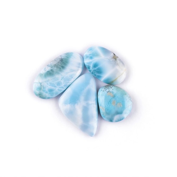 Odrilliongems Sky-Blue Larimar Stone Cabochon, Natural Gemstones, Jewelry Making, Wire