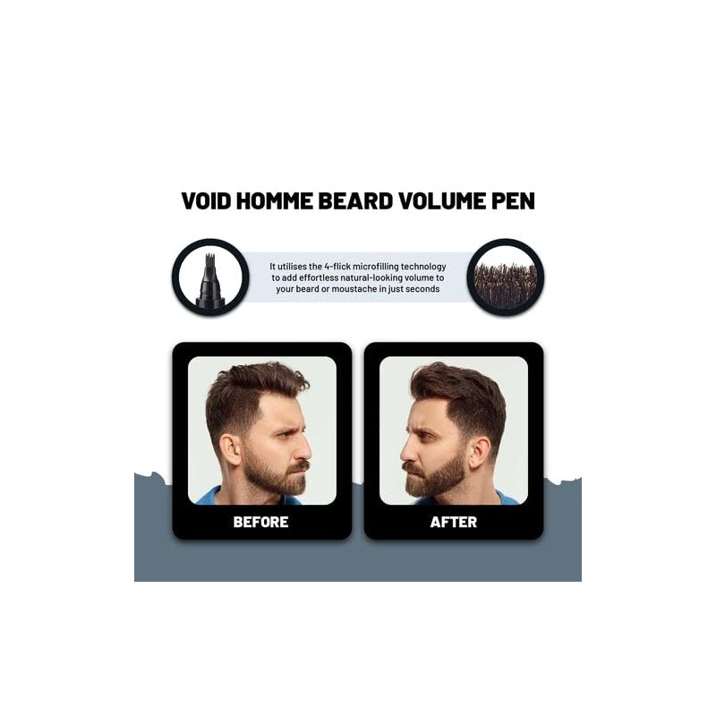 VOID Homme Beard Filler Starter Kit, Beard Pen, 2 Beard