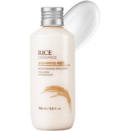 The Face Shop Rice & Ceramide - Emulsión Facial Hidratante de Arroz y Ceramidas, 150 ml - Loción ligera nutritiva para suavizar y proteger la barrera de la piel - Cuidado facial coreano