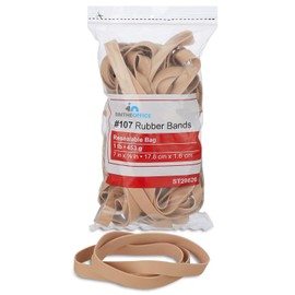 1InTheOffice Rubber Bands #107, Quality Multi-Purpose Wide Thick Rubber Bands Heavy Duty, 1 lb. (40/Pack)