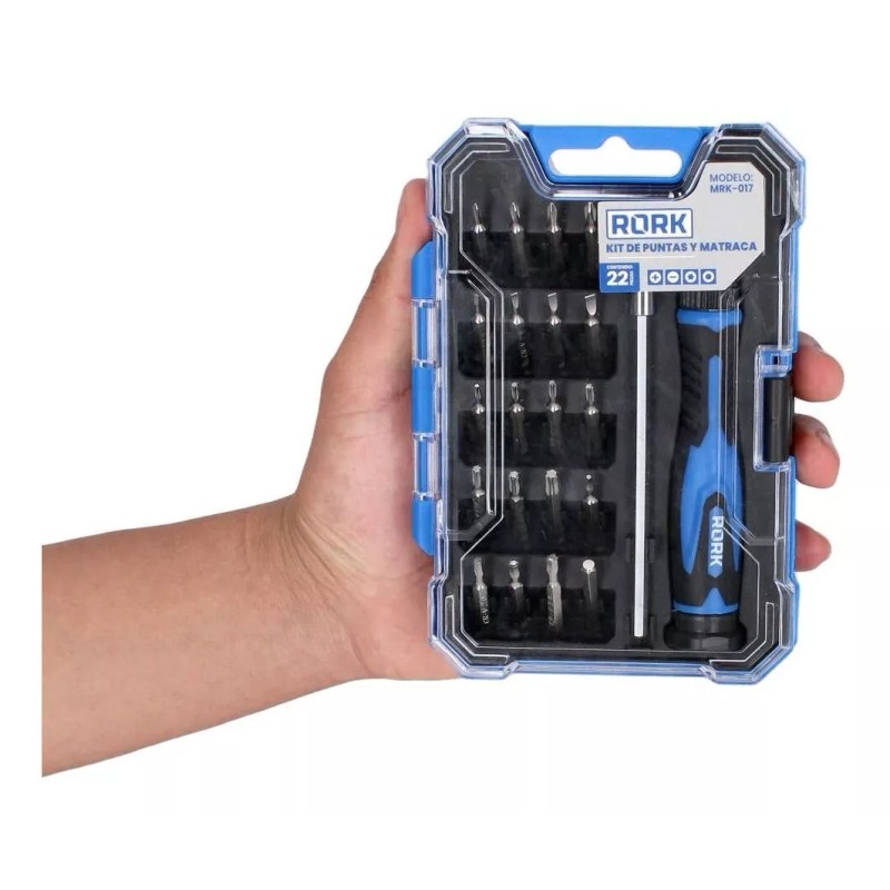 Rork Kit De Puntas Y Matraca 22 Piezas - Mrk-017