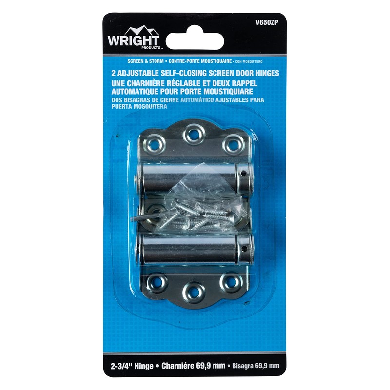 Wright Products V650ZP ADJUSTABLE SELF-CLOSING HINGES 2-3/4", ZINC PLATED