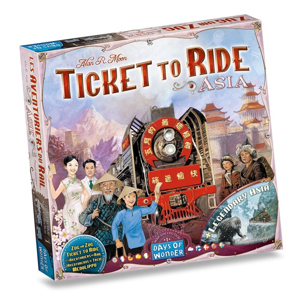 Ticket to Ride Asia Board Game EXPANSION | Train Route-Building Strategy Game | Fun Family Game for Kids and Adults | Ages 8+ | 2-6 Players | Average Playtime 30-60 Minutes | Made by Days of Wonder
