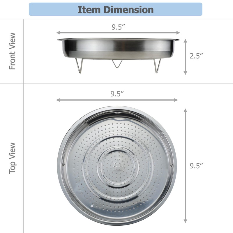 EIKS Stainless Steel Mesh Steamer Basket with Easy Lift Handle