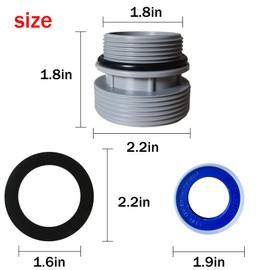 Filter Hose Pool Vacuum For Above Ground Pools,Convert Fittings To Standard Universal Sand Pump 1.5in To 2in Connector Pool Adapter Fittings