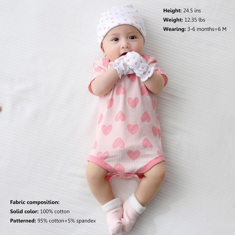 MAMIMAKA Baby Short Sleeve Bodysuits Baby Girls Clothes Cotton Vest