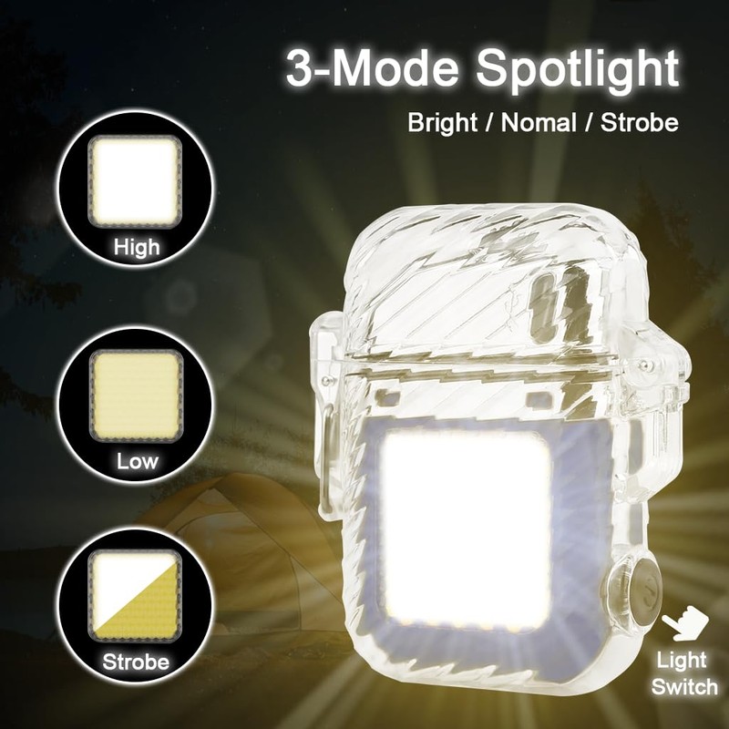 SUPRUS Luminous 3 Modes of Flashlight Windproof Waterproof Lighter Electric