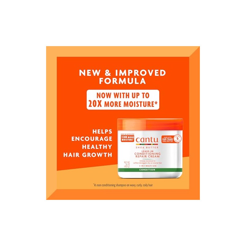 Cantu Crema reparadora acondicionador sin enjuague con manteca de karité,