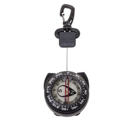 Trident Retractor Compass with Gate snap, Waterproof Oil Filled Compass for Scuba, Camping, Kayaking and Outdoor Sports