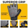 HANDLANDY Fingerless Work Gloves, Padded Work Gloves with Grip for