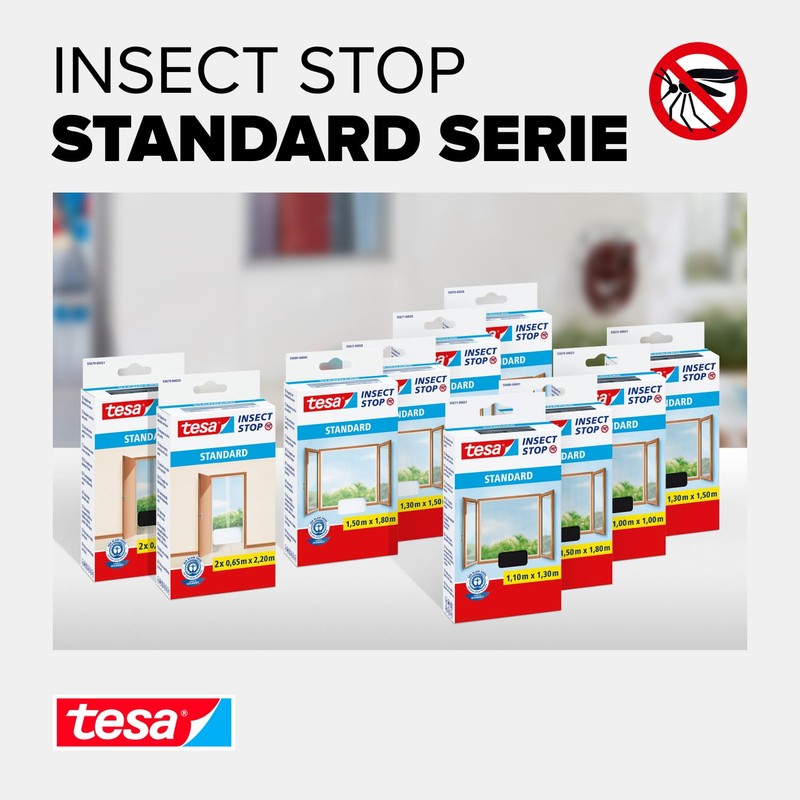 Tesa Fly Screen Standard Velcro for Doors Anthracite 2 x