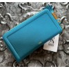 HOBO INTERNATIONAL~ NILA~Large Zip-Around Clutch Wallet~AQUA PEBBLE LEATHER~NWT!