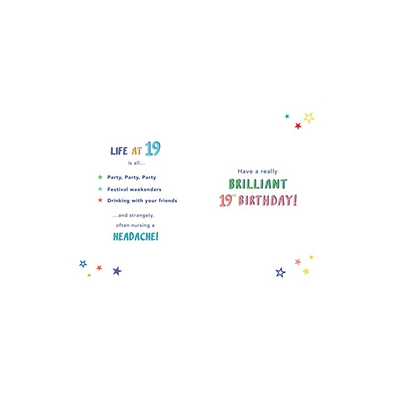 Piccadilly Greetings 19th Birthday Milestone Birthday Card Age 19,Approx. 7