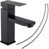 GJ Bathroom Sink Black Faucet Single Handle One Hole Rv