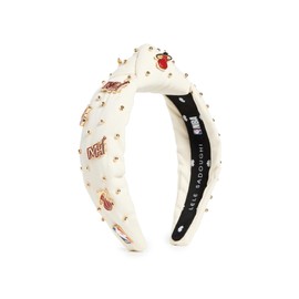 Lele Sadoughi Women's Lele x Miami Heat Embellished Headband, Ivory 100, White, 1 Count