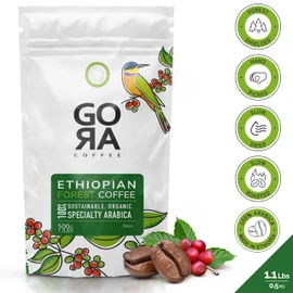 GO RA COFFEE – Ethiopian Roast Whole Bean – Organic Arabica from Ethiopia – Mycotoxin-Free, Single Origin African Beans – Roasted at Source – 500g (17.64 oz) – by Moyee Coffee