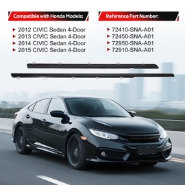 4Pcs Window Weather Stripping Moulding Weatherstrip Trim Seal Belt Compatible with Honda Civic 2012-2015 4 Door Sedan, Replace#72450-TR0-A01 72410-TR0-A01 72950-TR0-A01 72910-TR0-A01