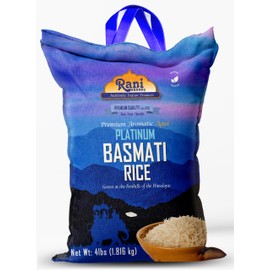 Rani Platinum White Basmati Rice Extra Long Aged 4-Pound Bag, 4lbs (64oz) 1.81kg ~ All Natural | Gluten Friendly | Kosher | Vegan | Indian Origin | Export Quality