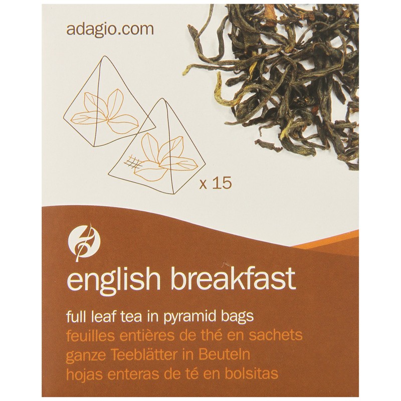 Adagio Teas Gourmet Tea Bags, English Breakfast, 15 Count