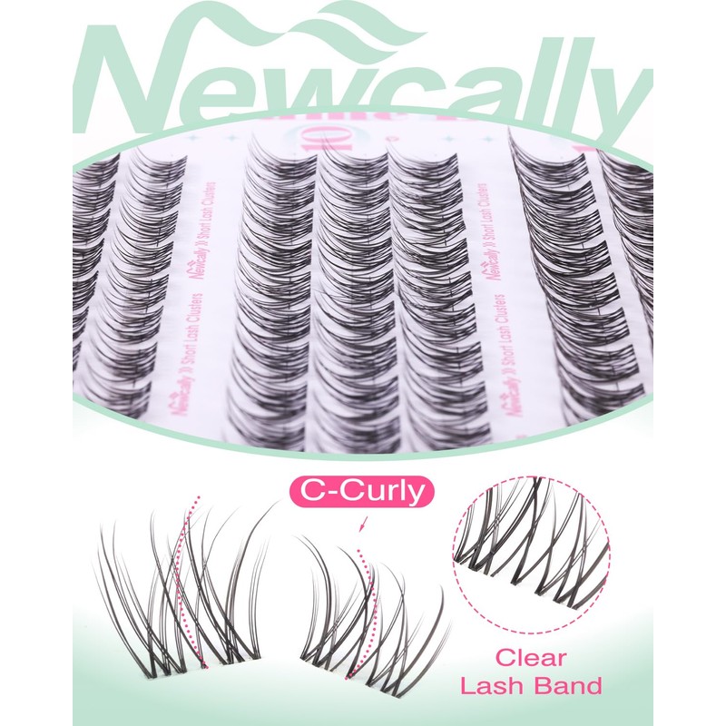Natural Lash Clusters Kit 8-10-12MM Short Eyelash Clusters Kit Clear