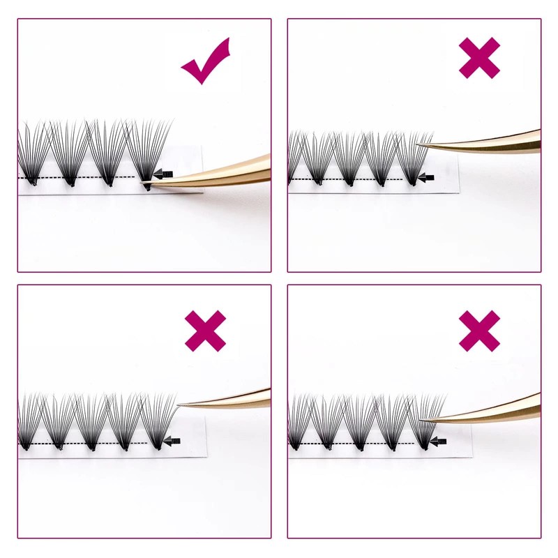 Fan Volume Eyelashes, 16D, 0.07 mm, C Curl, 12 mm