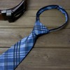 Spring Notion Boy's Plaid Woven Zipper Tie Blue Medium