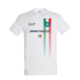 SSC NAPOLI T-Shirt CELEBRATIVA Campioni d'Italia 22/23, Adulto, XL, Bianco