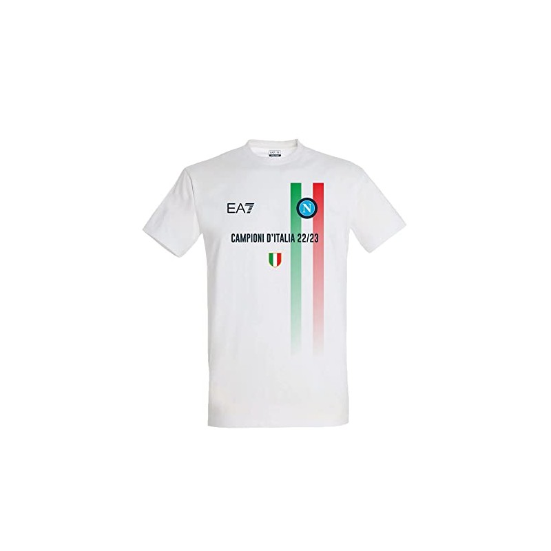 SSC NAPOLI T-Shirt CELEBRATIVA Campioni d'Italia 22/23, Adulto, XL, Bianco