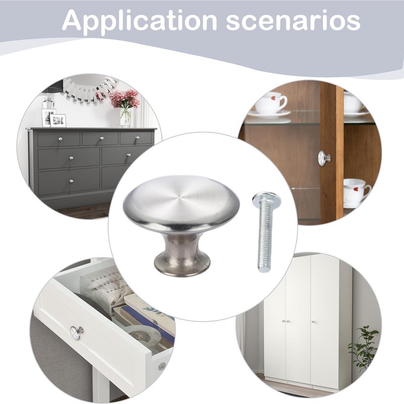 Nuqin 6PCS Cabinet Knobs,Stainless Steel Cupboard Knobs,Door Knobs for Cupboards