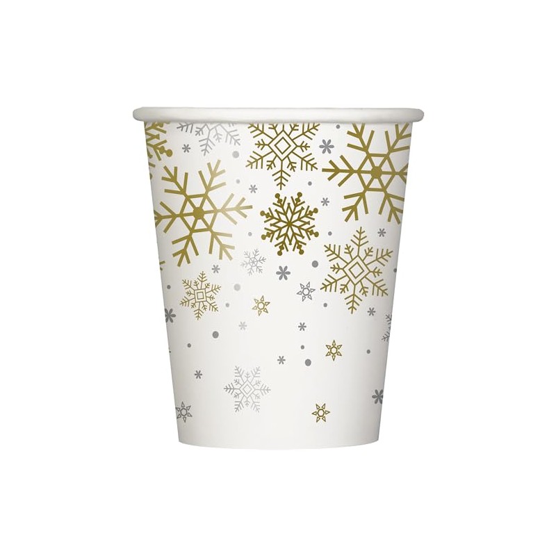 Unique Party 77126 - 9oz Silver and Gold Snowflakes Christmas