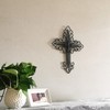 Yamfurvo Antique Wall Mount Layered Cross, Metal Scrolled Wall Art