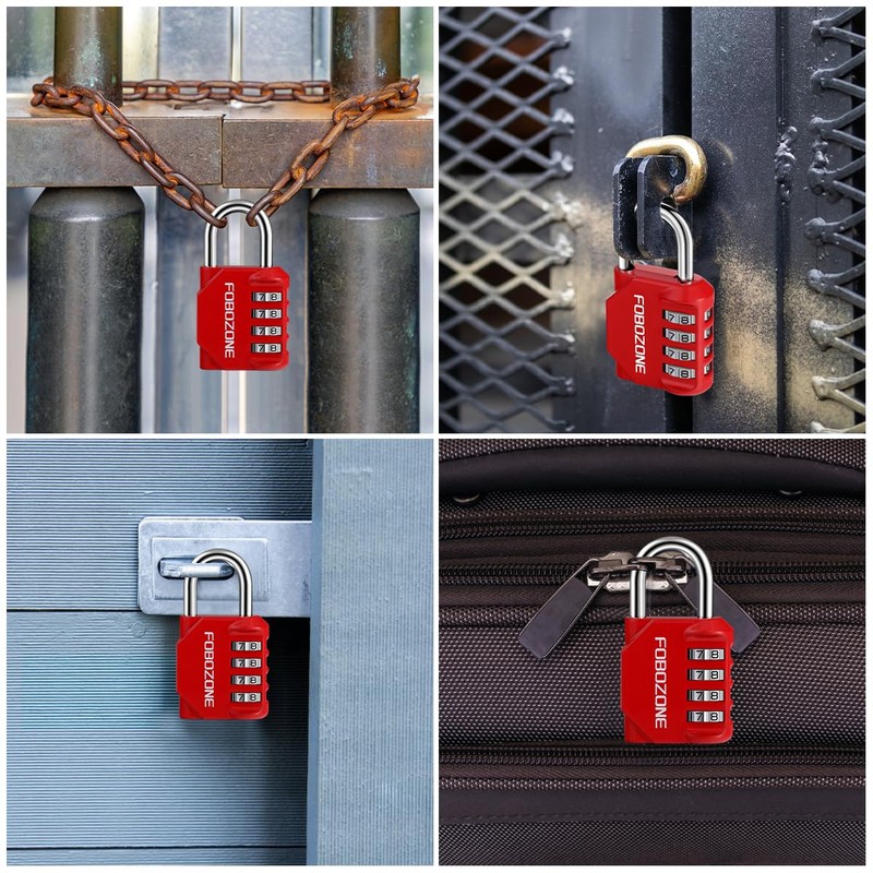 FOBOZONE Combination Padlock 4 Digit Waterproof Padlock with Resettable Code
