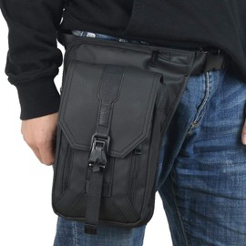 Outdoor Thigh Drop Leg Bag for Men Women Waist Fanny Pack Motorcycle Ride Crossbody Shoulder Riding Travel Hiking Tactical Cycling Black