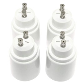 RuiLing 4-Pack GU10 to E26/E27 Lamp Holder Base Heat Resistant Material LED Light Converter Adapter Bulb Holder Accessory (White)
