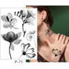 X-Ray Flower Tattoos Flower Tattoos Temporary Tattoos 5 Sheets Set