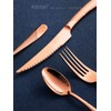 Xideman 16-Piece ​Modern Copper Hammered Silverware Set with Ultra Sharp