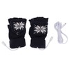 USB Heating Gloves Full Half Fingerless Knitting Double Side Warm