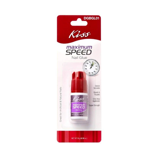 Kiss (1) Bottle Maximum Speed Nail Glue - Sets In