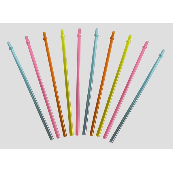 Snackeez Travel Cup Replacement Straws, 10 Pack, Assorted Straws, Large