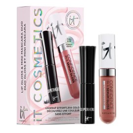It Cosmetics - Set de Regalo Holiday 25 Eye Lip , Set de esenciales para labios y ojos con Confidence in a Serum LIp Gloss 6.7ml y Rímel Superhero 5ml, 2 piezas