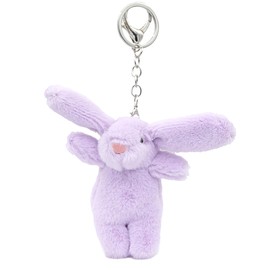 Miokkley Cute Bunny Plush Keychain for Backpack, 3.5" Inch Mini Rabbit Keychain Purse Charm Pendant Gift for Women (Purple)