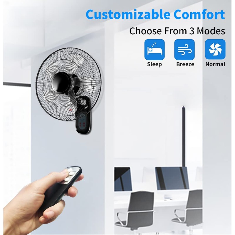 Aotop 16 inch Wall Mount Fan with Remote Control -